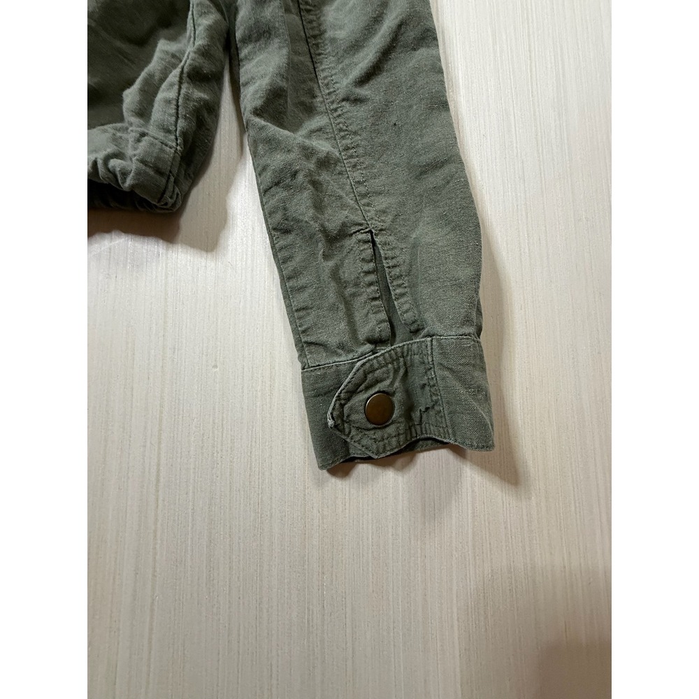 Chelsea & Violet Olive Green Embroidered Linen Blend Utility Jacket - Picture 7 of 10